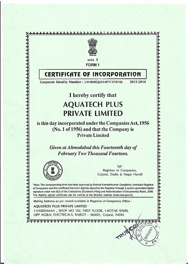 Certificate of Incorporation